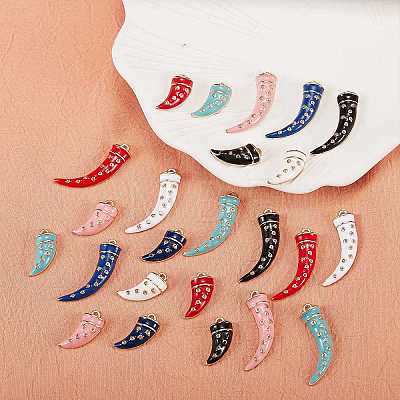 24Pcs 12 Style Rack Plating Alloy Enamel Pendants ENAM-SZ0002-47-1