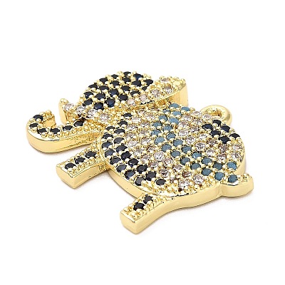 Brass Micro Pave Cubic Zirconia Pendants KK-L229-055G-1