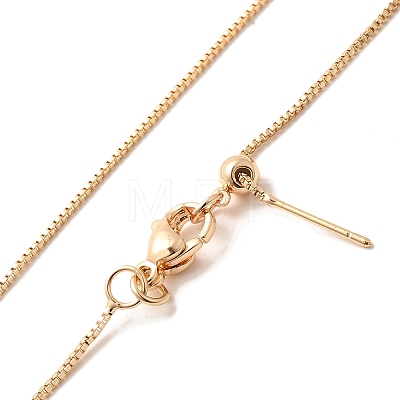 1mm Rack Plating Brass Box Chain Adjustable Slider Necklaces for Women Men MAK-L044-56LG-1