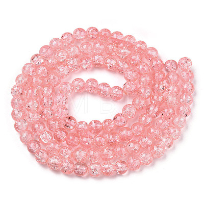 Spray Painted Crackle Glass Beads Strands CCG-Q001-8mm-03-1