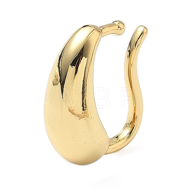 Teardrop Brass Cuff Earrings EJEW-A132-11G-1
