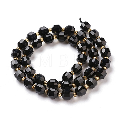 Natural Black Onyx Beads Strands G-K303-A27-8mm-1