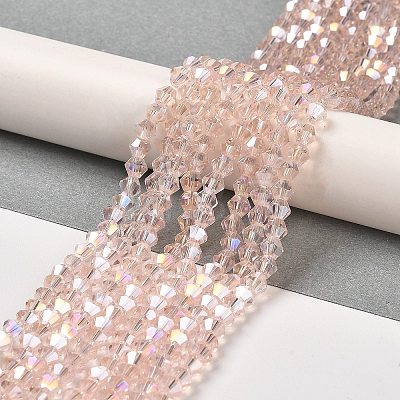 Transparent Electroplate Glass Beads Strands GLAA-F029-3mm-A26-1