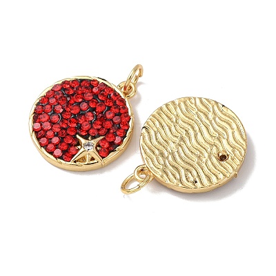 Brass Micro Pave Cubic Zirconia Pendants KK-C143-47G-02-1