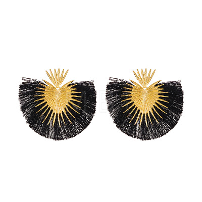 Fan Tassel Geometric Alloy Stud Earrings WH-WGFAF47-01-1