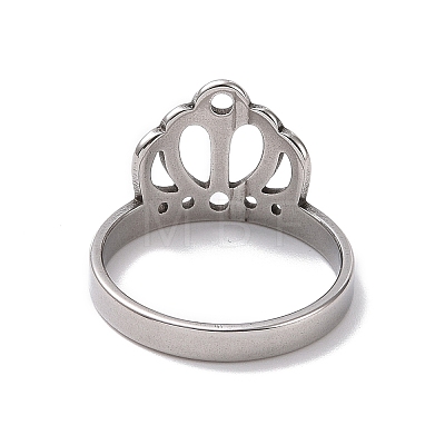 201 Stainless Steel Crown Finger Ring RJEW-J051-49P-1