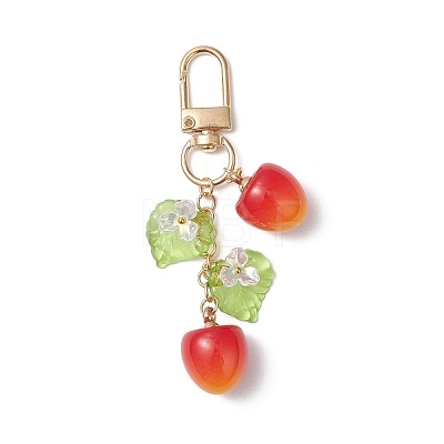 2Pcs Plastic Cherry Pendant Decorations HJEW-JM04399-1