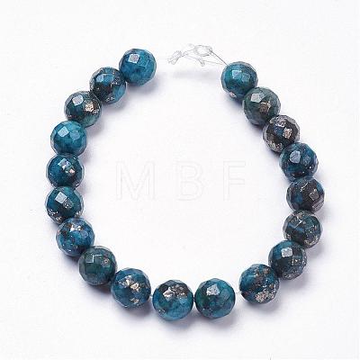 Natural Pyrite Beads Strands G-K181-K02-1