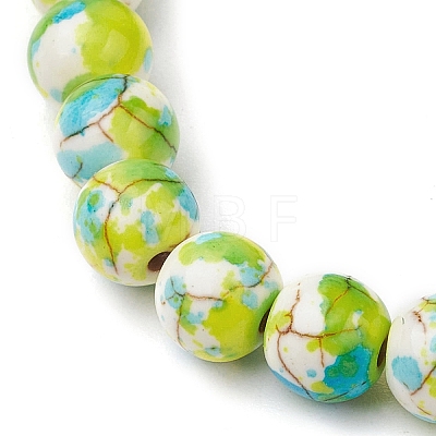 Synthetic Dyed Turquoise Beaded Stretch Bracelets for Women Men BJEW-JB11549-01-1