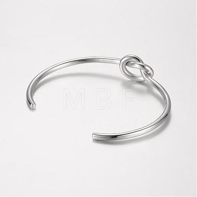 Unique Design 304 Stainless Steel Cuff Bangles BJEW-K105-07P-1