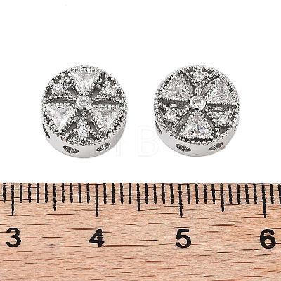 Brass Micro Pave Clear Cubic Zirconia Beads KK-Z059-04P-1