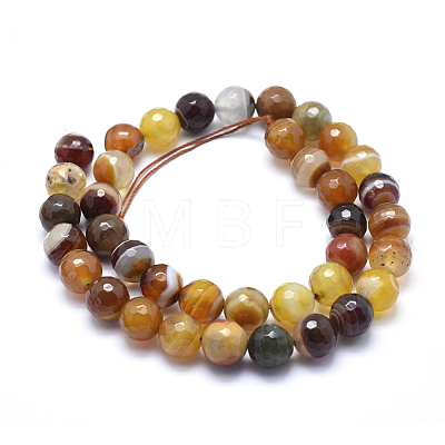 Natural Striped Agate/Banded Agate Beads G-J371-02-12mm-1