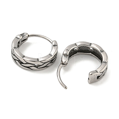 316 Surgical Stainless Steel Hoop Earrings EJEW-D096-09C-AS-1