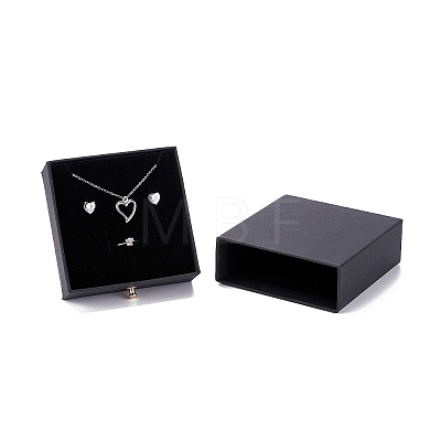 Square Paper Drawer Jewelry Set Box CON-C011-03B-01-1