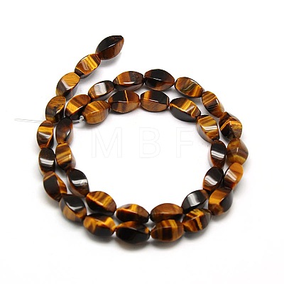 Natural Twist Tiger Eye Beads Strands G-L243B-04-1
