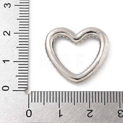 Rack Plating Brass Micro Pave Cubic Zirconia Heart Linking Rings KK-A234-005P-1