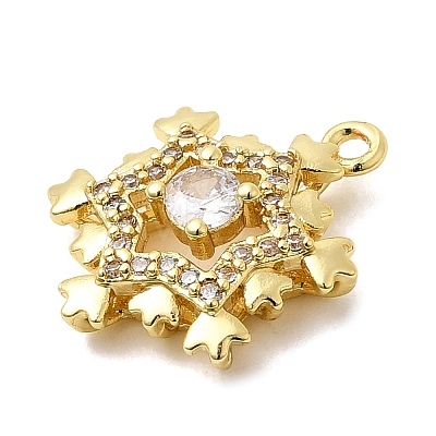 Christmas Brass Micro Pave Cubic Zirconia Pendants KK-L258-04G-E01-1