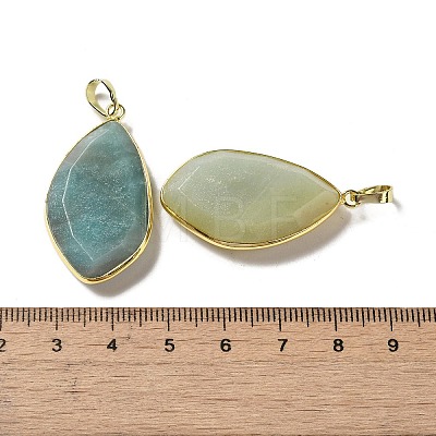 Natural Flower Amazonite Pendants G-K338-08G-01-1