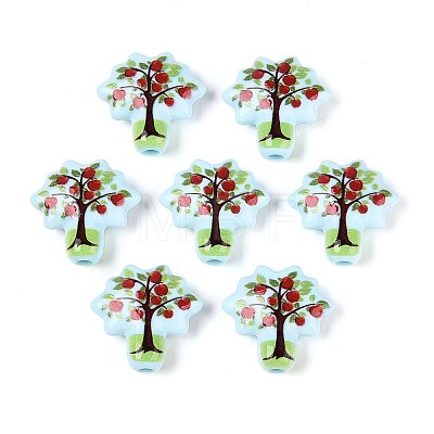 Printed Opaque Acrylic Beads OACR-N152-11B-1