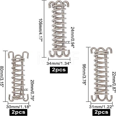 SUPERFINDINGS 6Pcs Stainless Steel Camping Tent Spring Buckle AJEW-FH0001-47-1