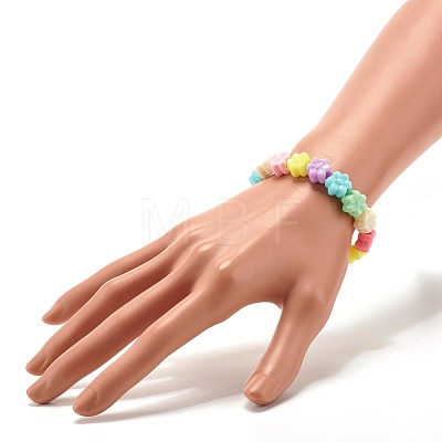 Candy Color Acrylic Beads Stretch Bracelet for Kid BJEW-JB07238-1