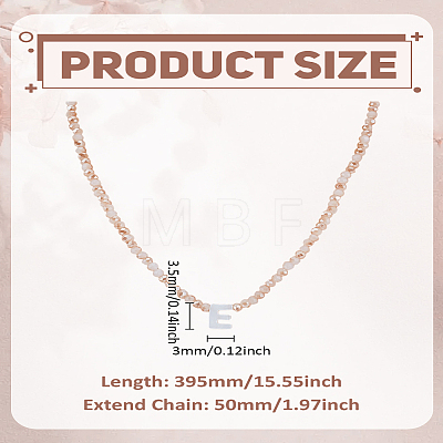 1Pc Glass Rondelle Beaded Necklaces NJEW-LP0007-23E-1