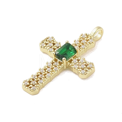 Real 18K Gold Plated Brass Micro Pave Cubic Zirconia Pendants KK-A209-07B-G-1