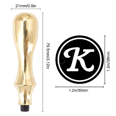 1Pc Golden Tone Brass Stamp Head DIY-CP0008-98A-1