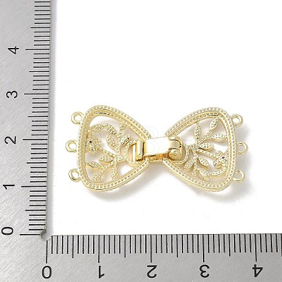 Brass Micro Pave Cubic Zirconia Fold Over Clasps KK-U052-10G-1