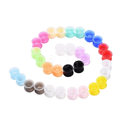 32Pcs 16 Colors Silicone Thin Ear Gauges Flesh Tunnels Plugs FIND-YW0001-17B-1