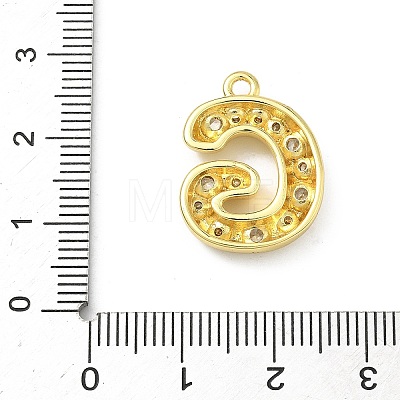 Brass Micro Pave Clear Cubic Zirconia Pendants KK-I476-02G-G-1