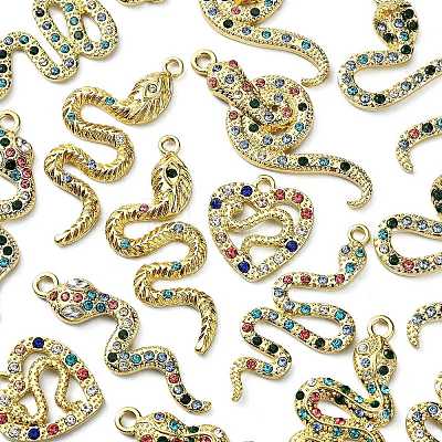 16Pcs 8 Styles Alloy Rhinestone Pendants ALRI-CJ0001-06-1