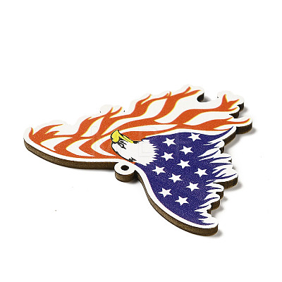 American Flag Theme Single Face Printed Aspen Wood Pendants WOOD-G014-07-1