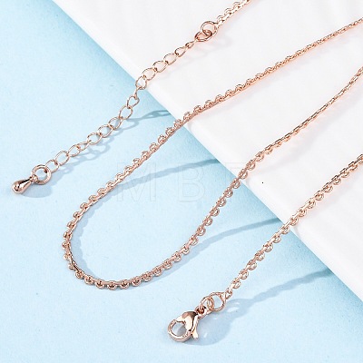 Brass Link Chain Necklaces for Women NJEW-D302-13RG-1