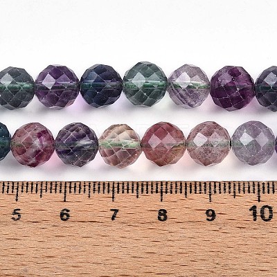 Natural Rainbow Fluorite Beads Strands G-S345-10mm-29-1