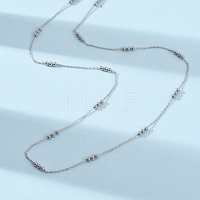 2MM Brass Round Ball Cable Chain Necklaces MAK-L045-01P-1