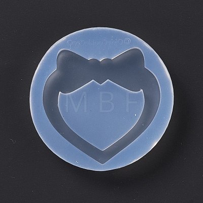 DIY Heart with Bowknot Quicksand Silicone Molds DIY-P067-01-1