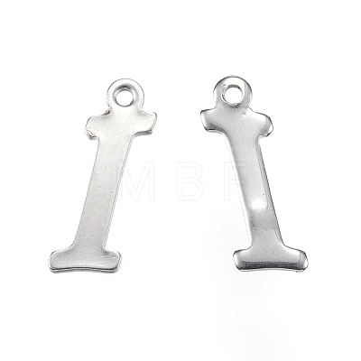 304 Stainless Steel Letter Charms X-STAS-F039-01I-P-1