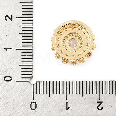 Brass Micro Pave Cubic Zirconia Slide Charms ZIRC-I068-12G-1