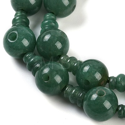 Natural Green Aventurine 3-Hole Guru Beads Strands G-H064-E07-05-1