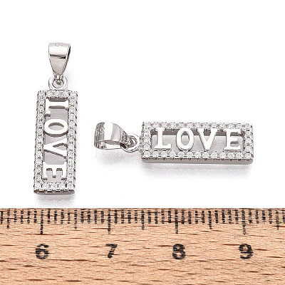 925 Sterling Silver Micro Pave Clear Cubic Zirconia Heart Hamsa Hand Pendants STER-N016-101P-1