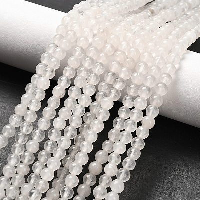 Natural White Jade Round Bead Strands X-G-P072-08-4mm-1
