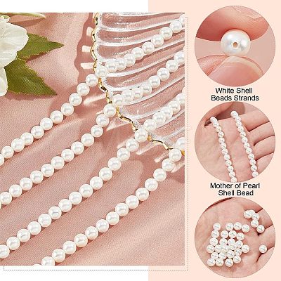  3 Strands Natural Freshwater Shell Beads Strands SHEL-NB0001-43-1