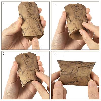 30Pcs 6 Styles Printed Paper Pillow Gift Boxes CON-FS0001-20-1