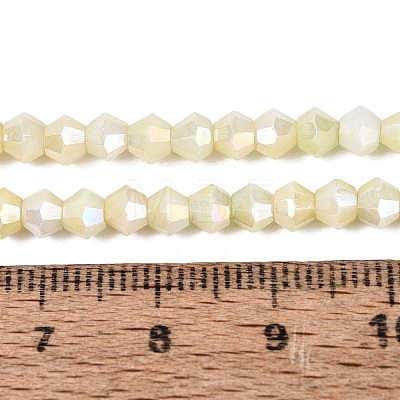 Anti-Tarnish Electroplate Bicone Glass Beads Strands EGLA-T021-4mm-16-14-1