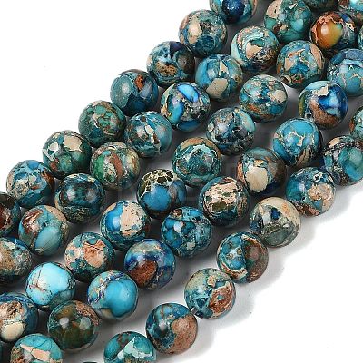 Dyed Natural Regalite/Imperial Jasper/Sea Sediment Jasper Beads Strands X-G-B124-C01-21-1