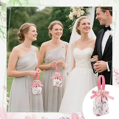 Flower Print Canvas Cloth Wedding Candy Tote Bags ABAG-WH0072-044A-1