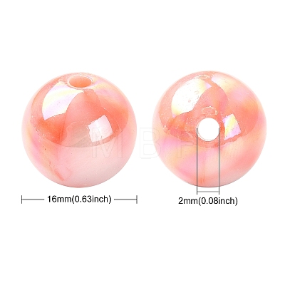 30Pcs Gradient Color Opaque Resin Beads RESI-CJ0003-09-1