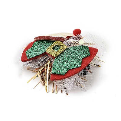 Christmas Theme Glitter Felt Fabric Alligator Hair Clip PHAR-U002-01D-1