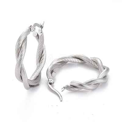 Tarnish Resistant 304 Stainless Steel Hoop Earring EJEW-F257-18P-1